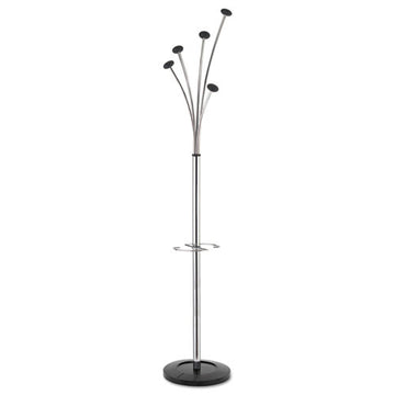 Alba™ Festival Coat Stand With Umbrella Holder, 5 Knobs, 14w X 14d X 73.67h, Black freeshipping - TVN Wholesale
